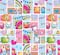 Shopkins Patch Party Tablecloth Vinyl Flannel Backed Fabric